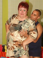 Chubby mature Louise got herself a fuckbuddy and welcomes his dick in her mouth and fat pussy